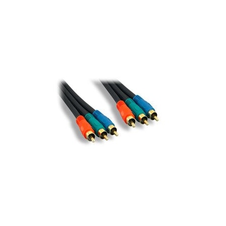 Cable Wholesale High Quality Component Video Cable, 3 RCA Male (RGB), Gold-plated Connectors, 6 foot 10V2-03506